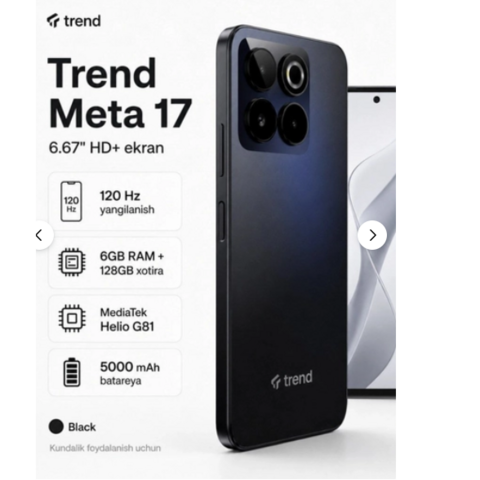 Trend Meta 17, 6GB 128GB, Helio G81, 120Hz ekran, 5000mAh telefon